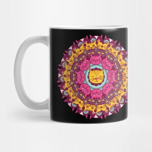 CAT MANDALA colorful cute kittens Mug